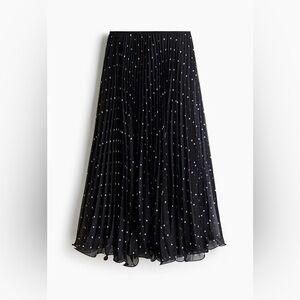 H&M Black Maxi Skirt with White Dots